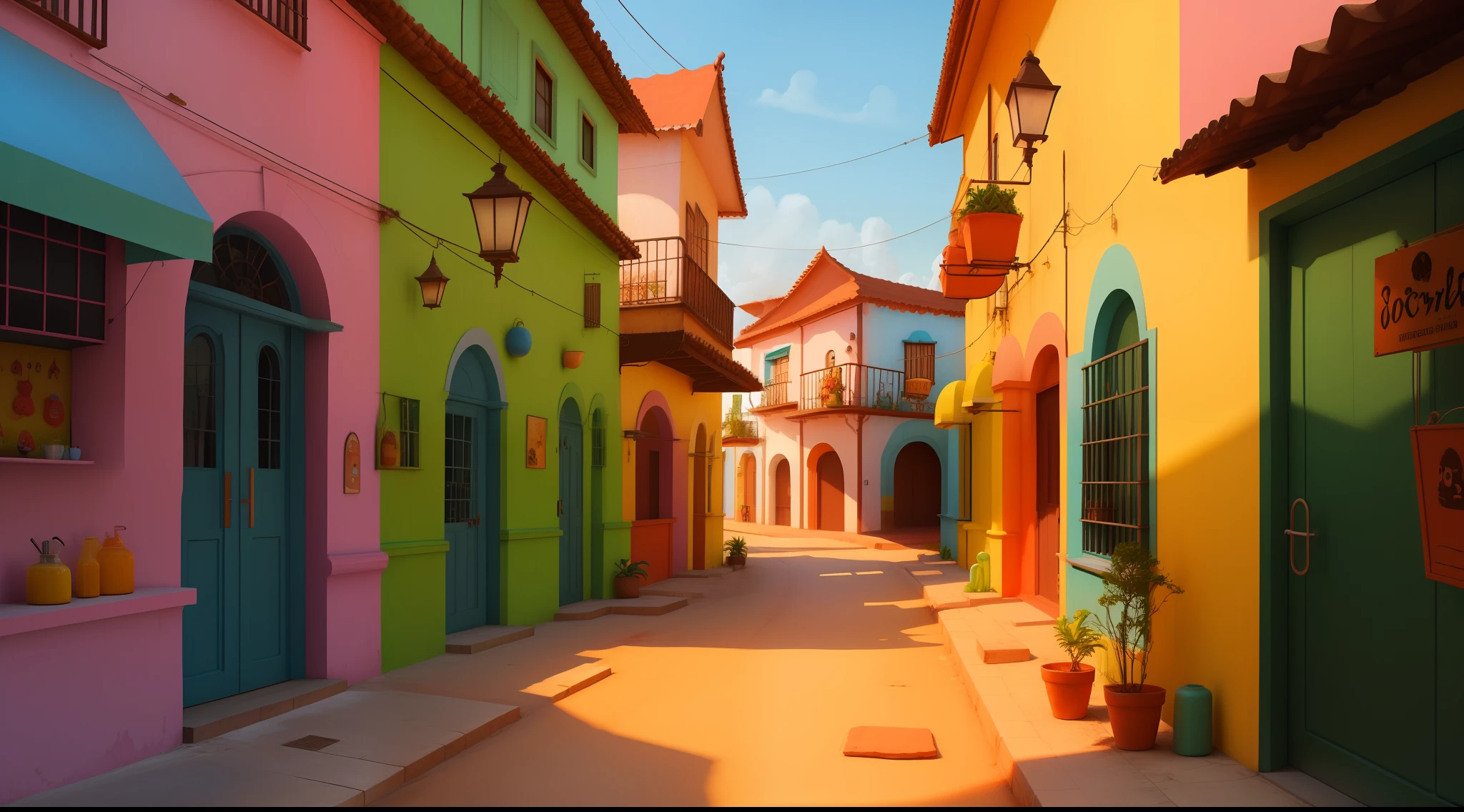 Pixar style scenery. sorveteria