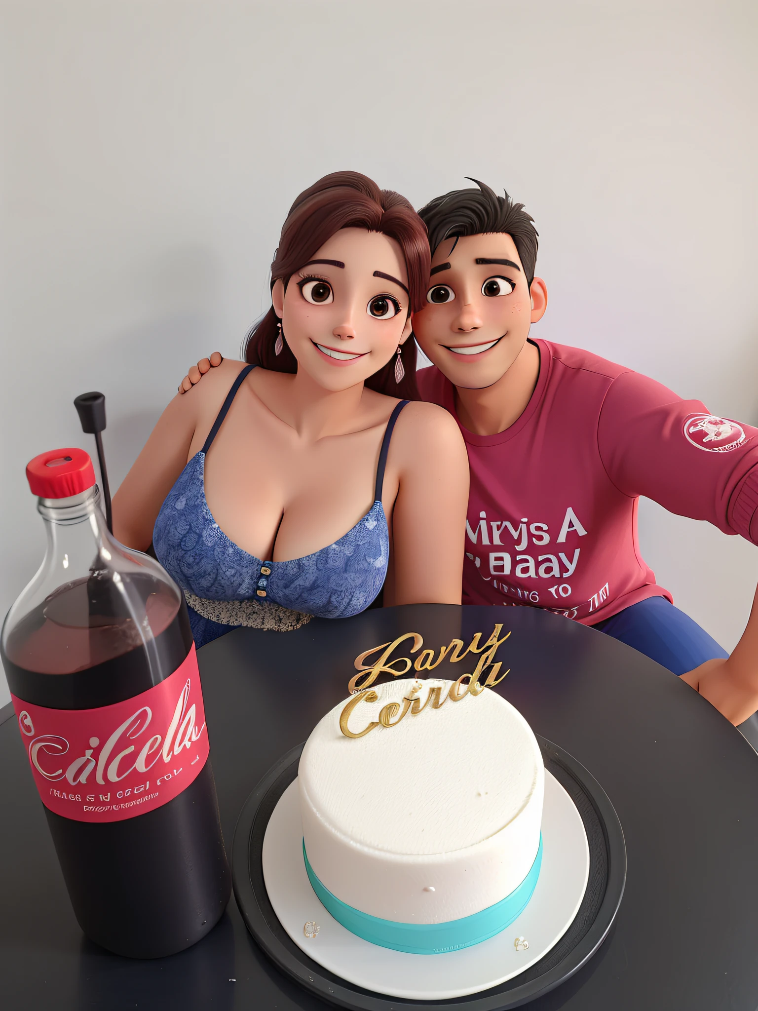 casal sorridente em aniversario