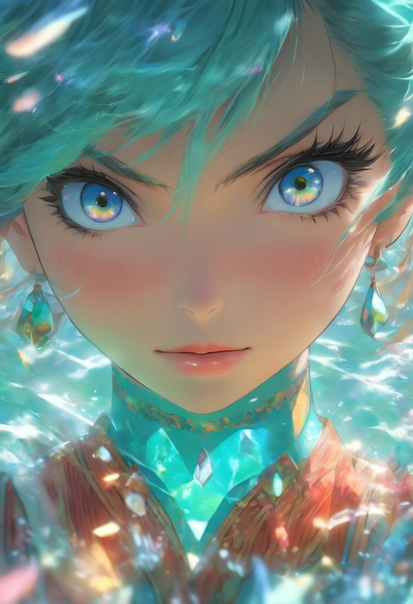 best quality,4k,8k,highres,masterpiece:1.2,ultra-detailed,realistic:1.37, 1 girl,tranquil gardenscapes,paul gauguin,aquamarine,Embry style,colorful animation stills,masami teraoka,anime,portrait, beautiful detailed eyes,beautiful detailed lips,long eyelashes,a girl wearing an anime collar,long necklace,earrings, honest portrayal