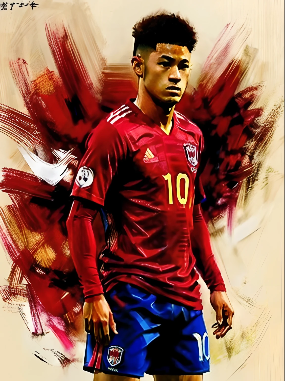 Homem Soccer Player face, style greg rutkowski realist, style anime, Japanese , Japanese Neymar