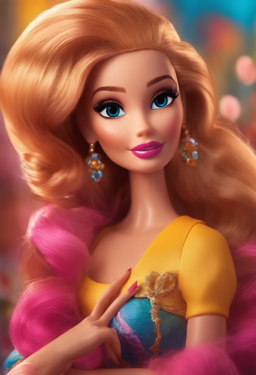 filme Barbie 2023 estilo filmes Pixar, Com nome "Barbie", poster, with credits