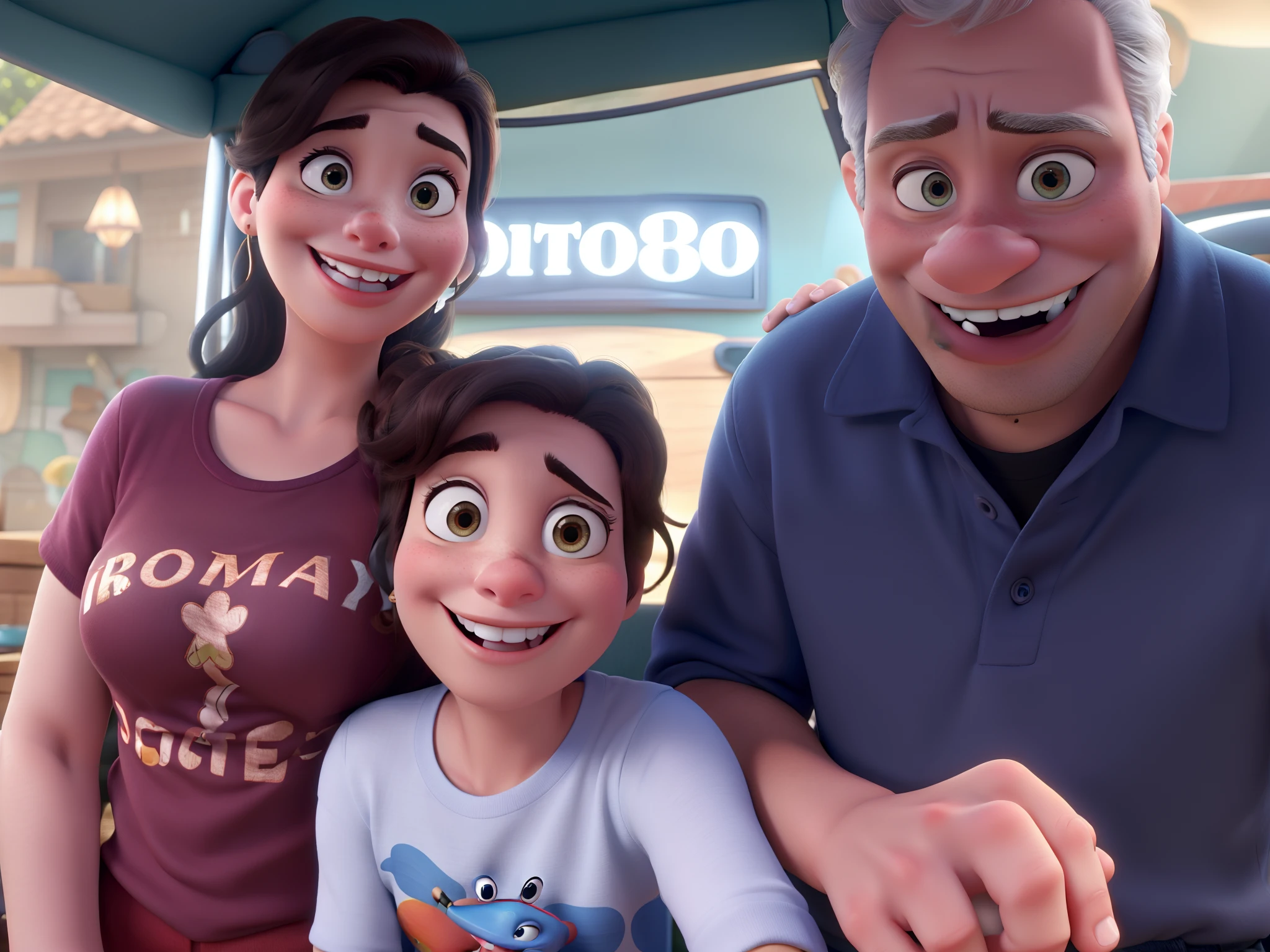 A Disney Pixar-style family, de melhor qualidade