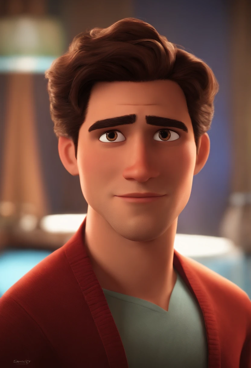 Personagem Disney Pixar, homem, sexo masculino, rosto um pouco fino, imagem 3x4, corpo atletico