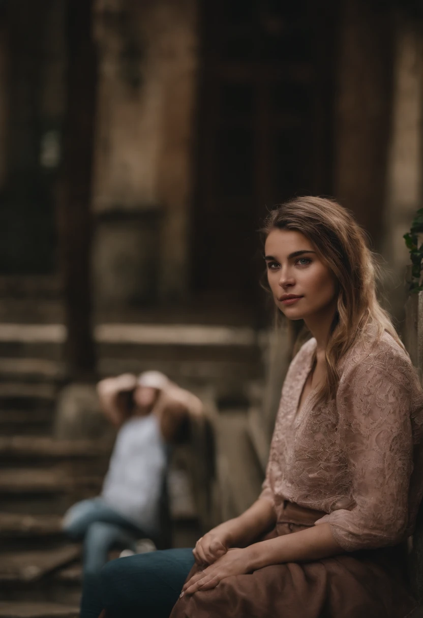 Clinayari San uma menina de  anos de idade cabelo castanho olhos rosa roxo roupa jeans azul,She doesn't know how she became an orphan, so she wants to know what her origin is like and the name of the movie is Clinayari and her origin