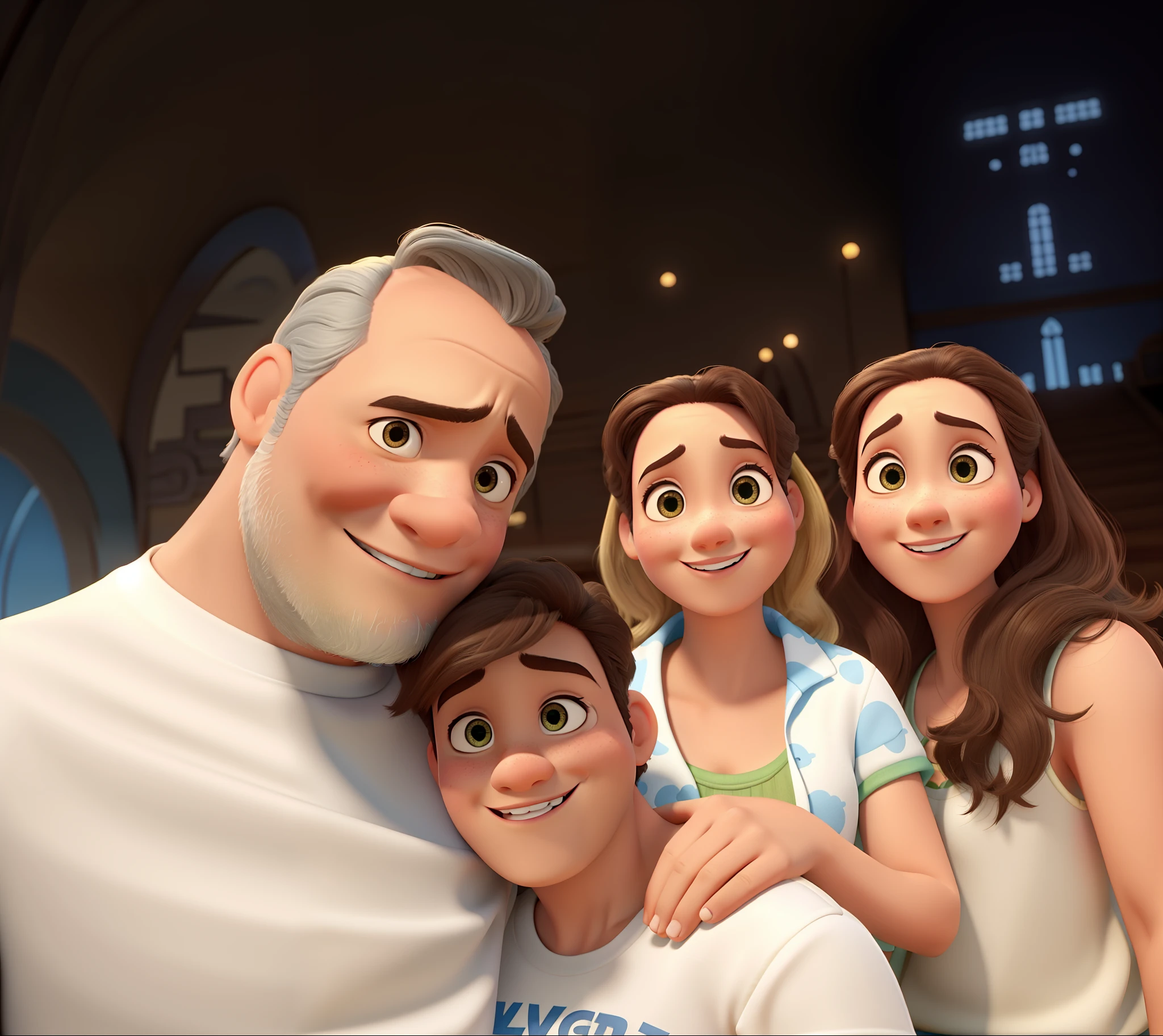 Uma familia no estilo disney pixar, alta qualidade, melhor qualidade