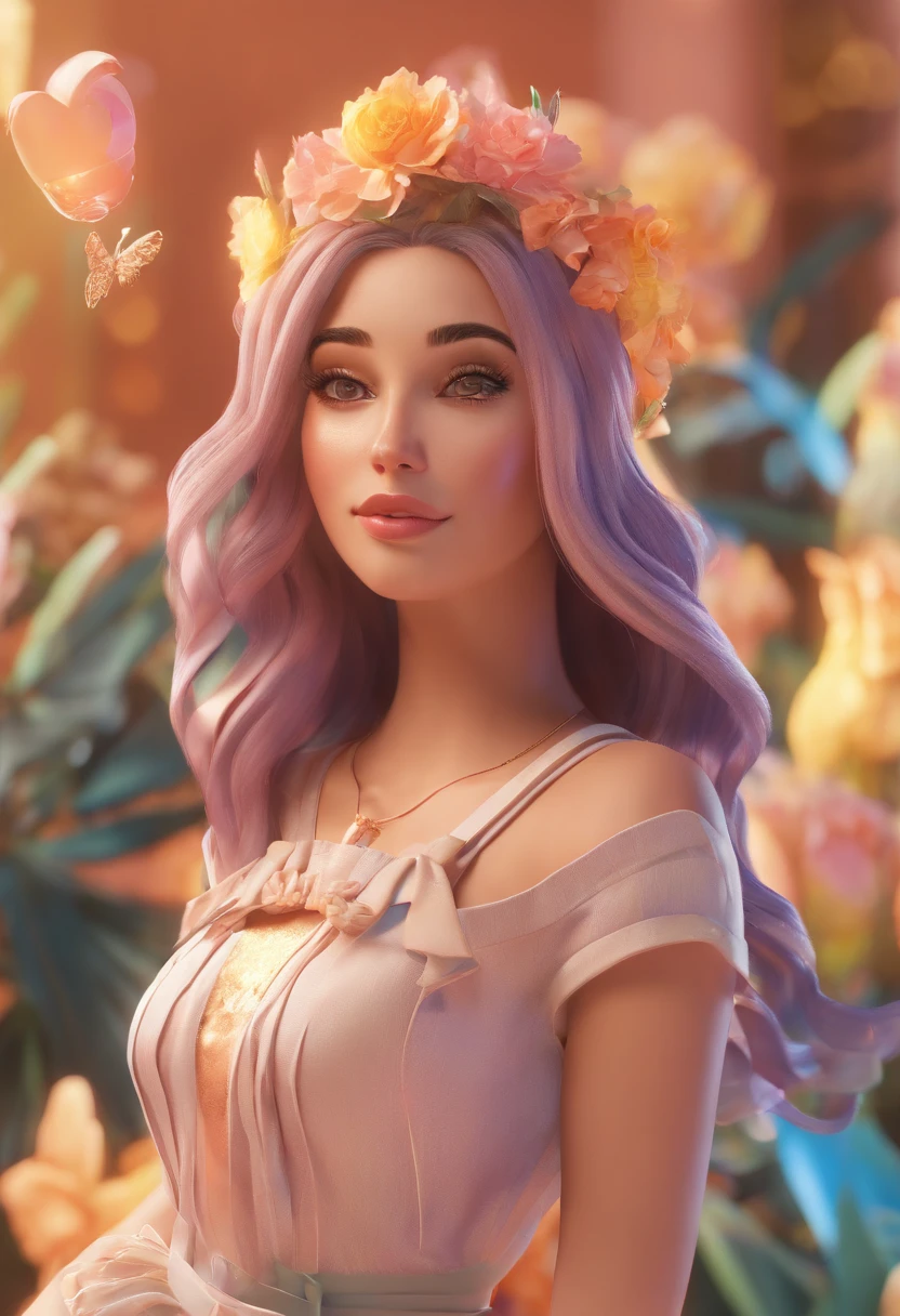 mulher 27 anos, olhos pretos, Round Face Accessories, boca pequena, corpo inteiro, multiples poses and expressions, cabelo longo loiro, Boxbraids moths, blusa manga, illustration for children's book, Estilo Disney, 8k, ..3d