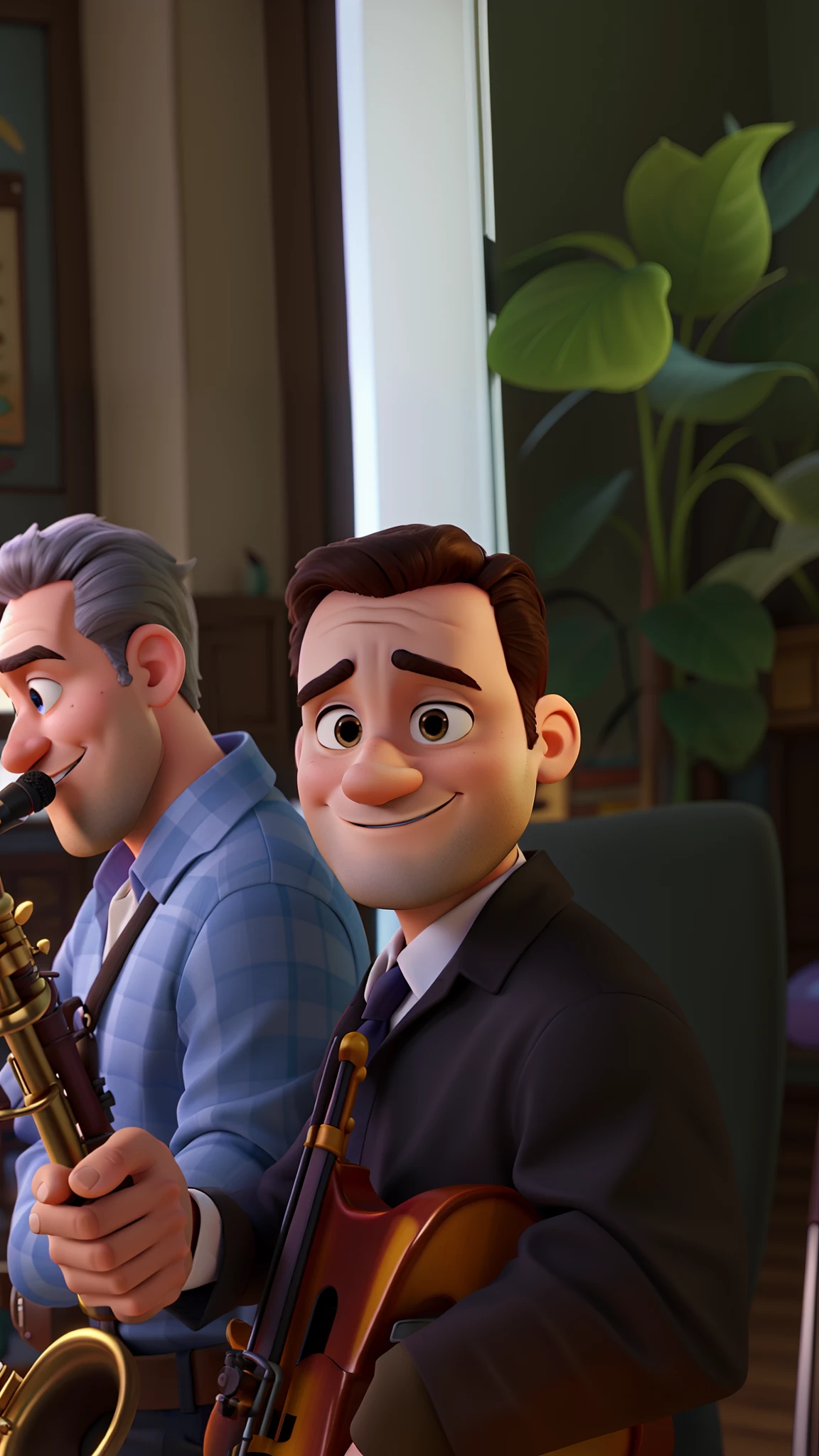 Imagem Disney pixar de homem tocando sax