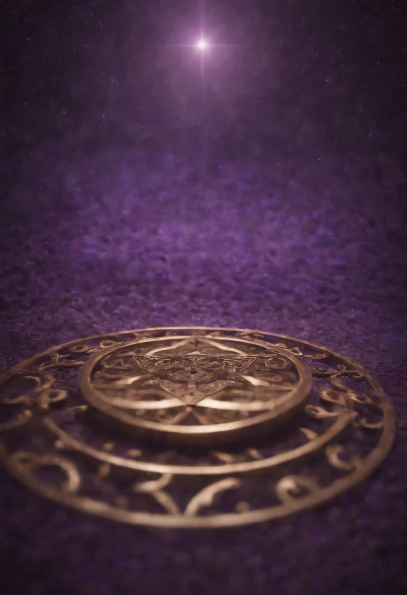 The cover features cryptic elements, such as mystical symbols or intriguing patterns. Cores escuras e ricas, como roxo profundo e dourado, can be used to create an atmosphere of mystery and magic.