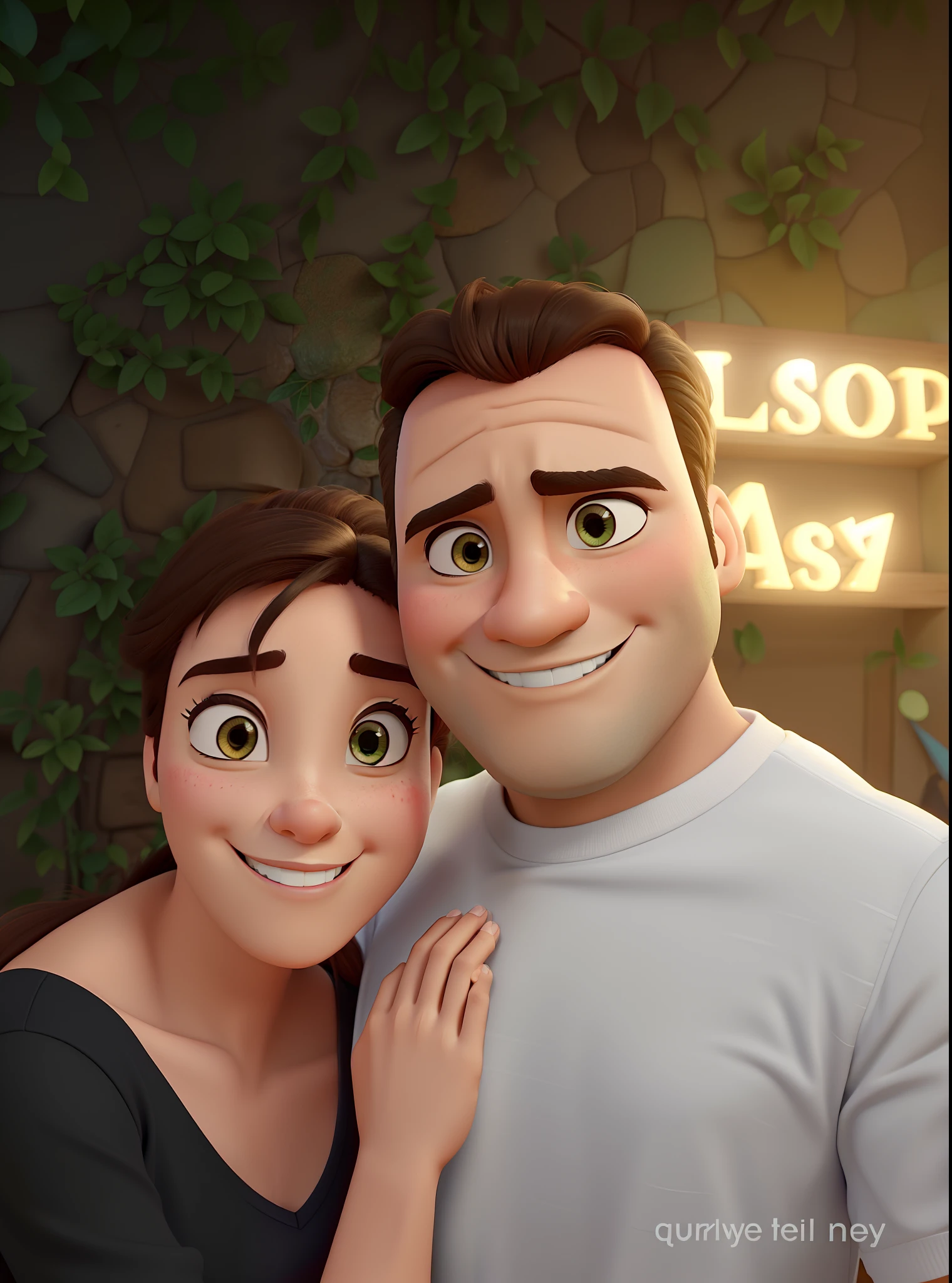 Um casal em viagem estilo Disney Pixar em alta qualidade, melhor qualidade