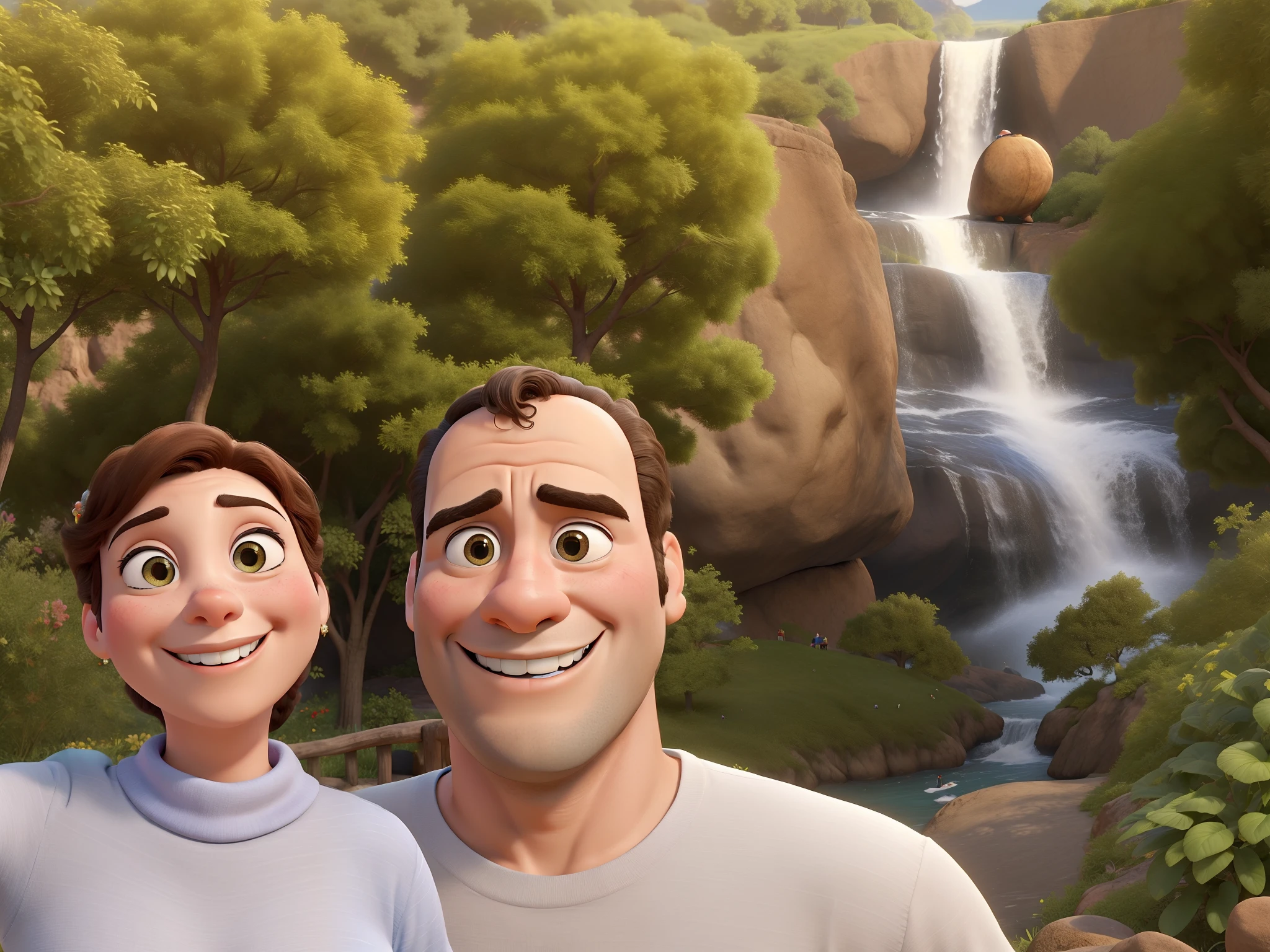 Obra-prima, de melhor qualidade, usando o casal da imagem para fazer uma imagem a estilo Disney pixar. Do it like the couple is a king and queen