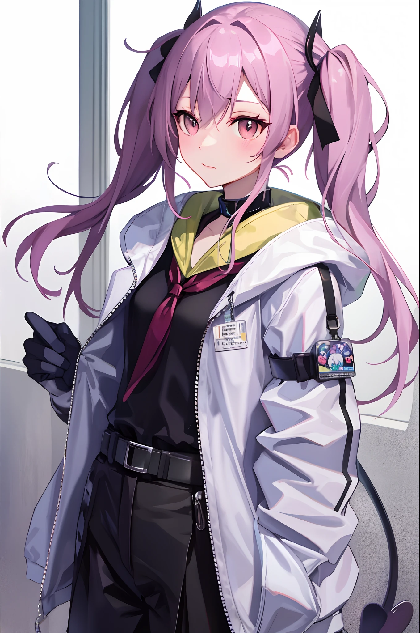 Twin Tails Pink Hair Devil Gun
