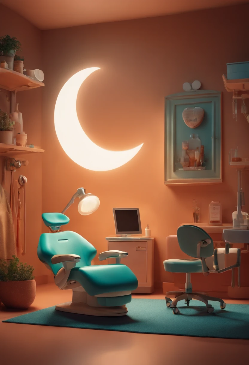 filme de um casal em uma clinica odontologica2023 estilo filmes Pixar, Com nome "Lune Dentistry and Psychology Clinic", poster, with credits