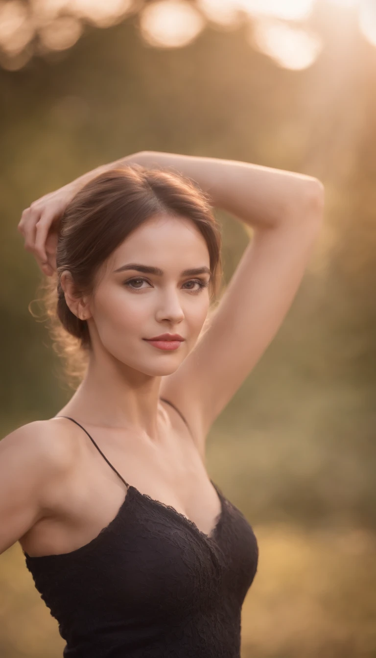 Beautiful young lady with armpit hair