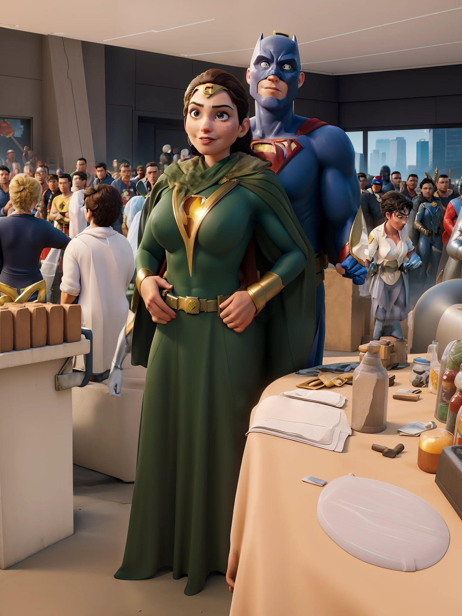 masterpiece, best quality ,Female Superhero, Superheroine, City, Saving, Rescue, Hero, Power, Strength, Courage, Justice, Crime-fighting, Vigilante, Action, Adventure, Superpowers, Caped Crusader, Superhuman, Protector, Saviour, Metropolis, Urban, Skyline, Buildings, Victory, Emblem, Costume, Mask, Secret Identity, Courageous, Dynamic, Fearless, Iconic, Mighty, Battle, Epic, Superhero Team, Nemesis, Super Villain, Heroic Deeds, Defending, Justice League.