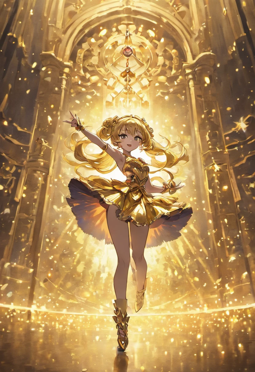 A magnificent dance stage studded with gold