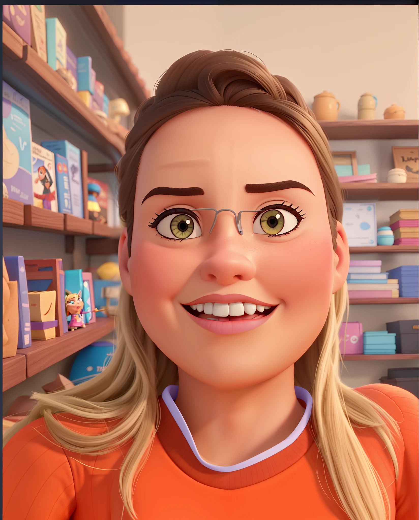uma mulher branca estilo disney pixar, alta qualidade, melhor qualidade