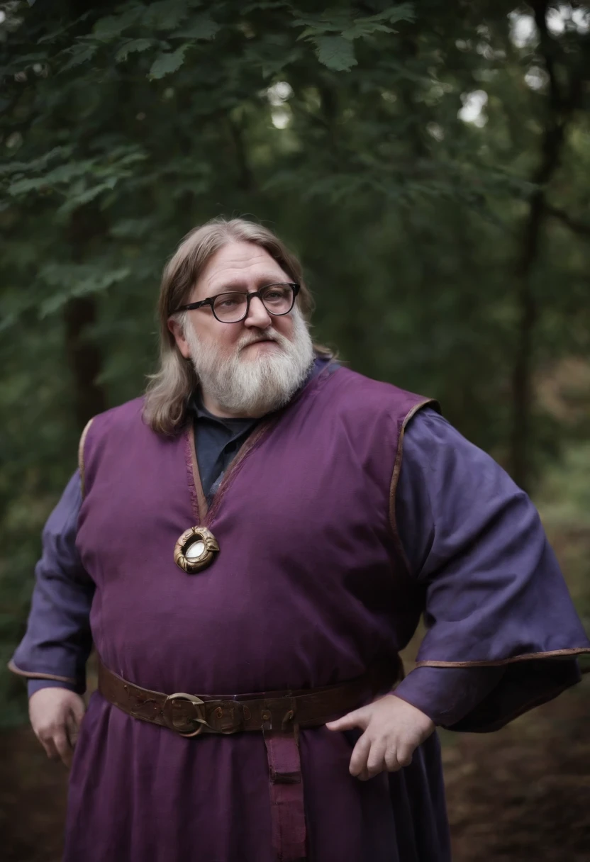 Gabe Newell dressed as anti-mage from videogame dota 2