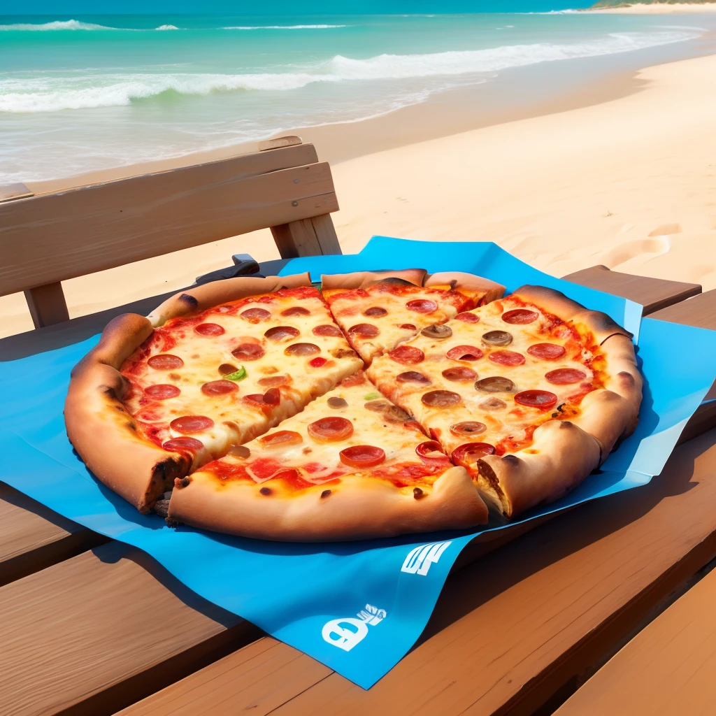 Pizza en la playa