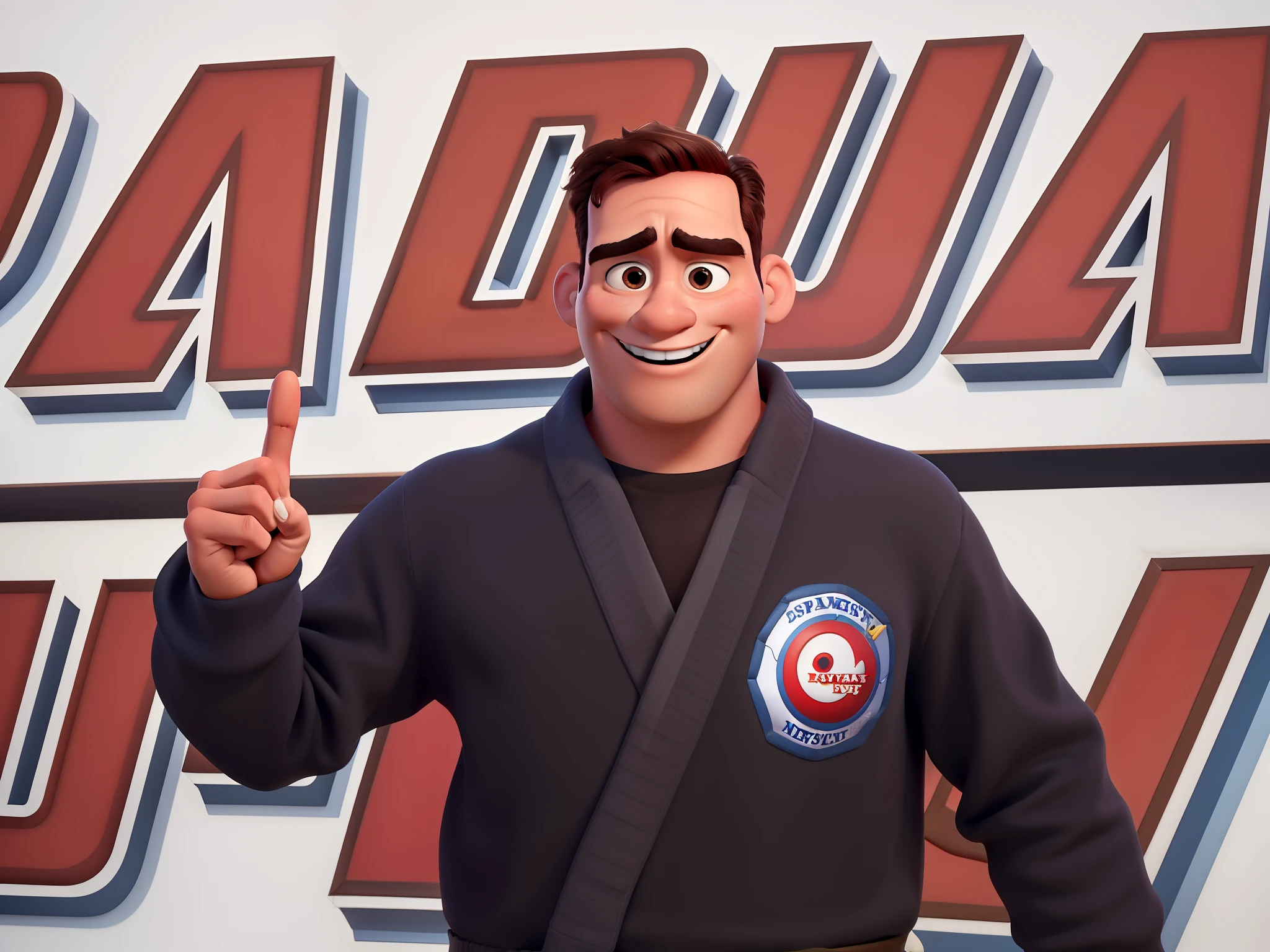 Disney Pixar Style Poster, homem alta qualidade no tatame