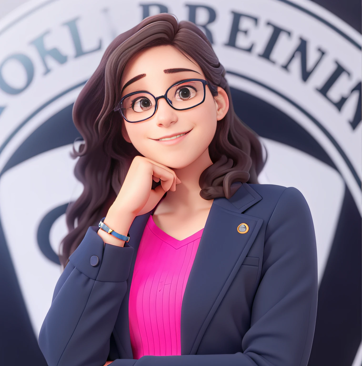 Wavy haired young woman wearing glasses, melhor qualidade, altaqualidade