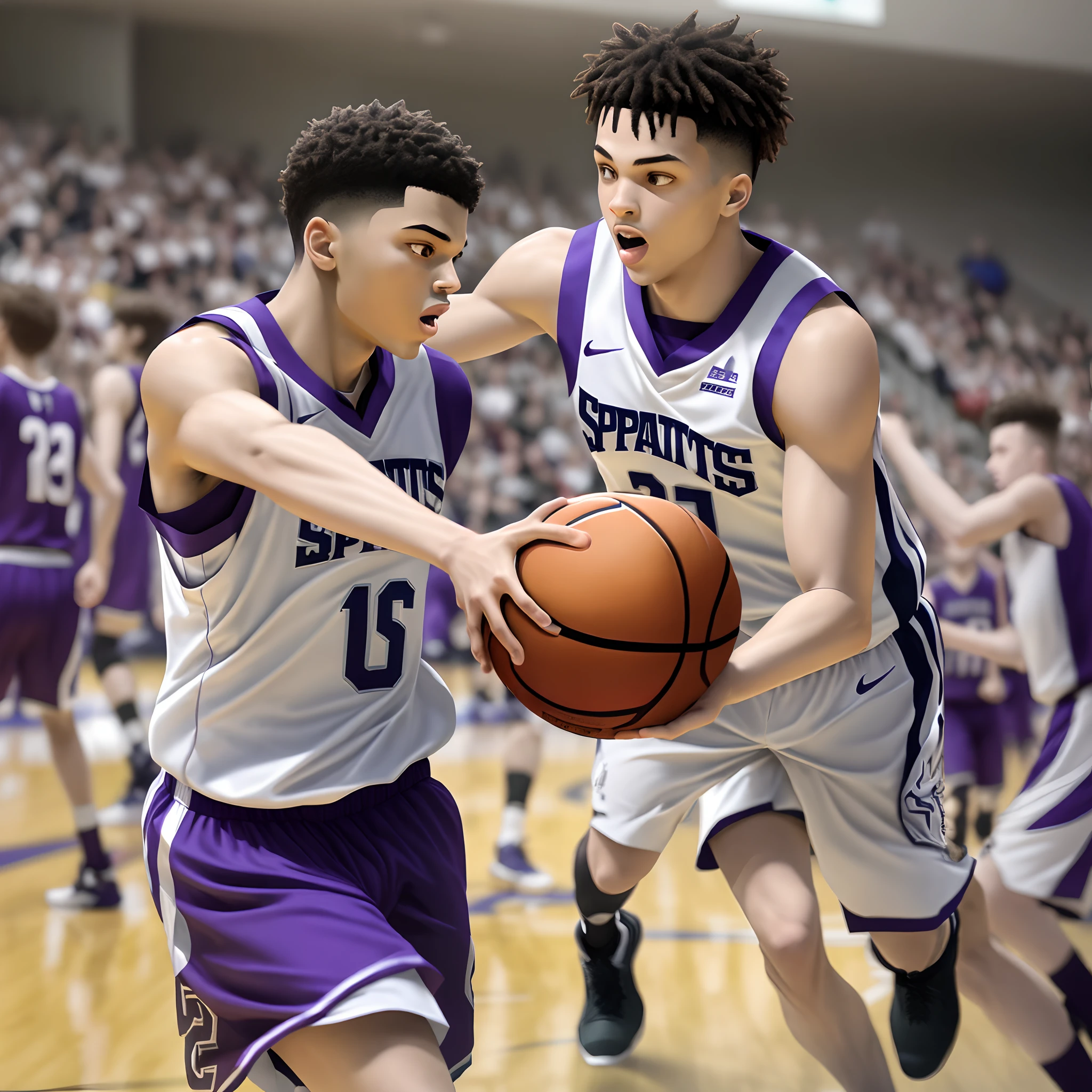 Spartans basketball purple and white
Logo