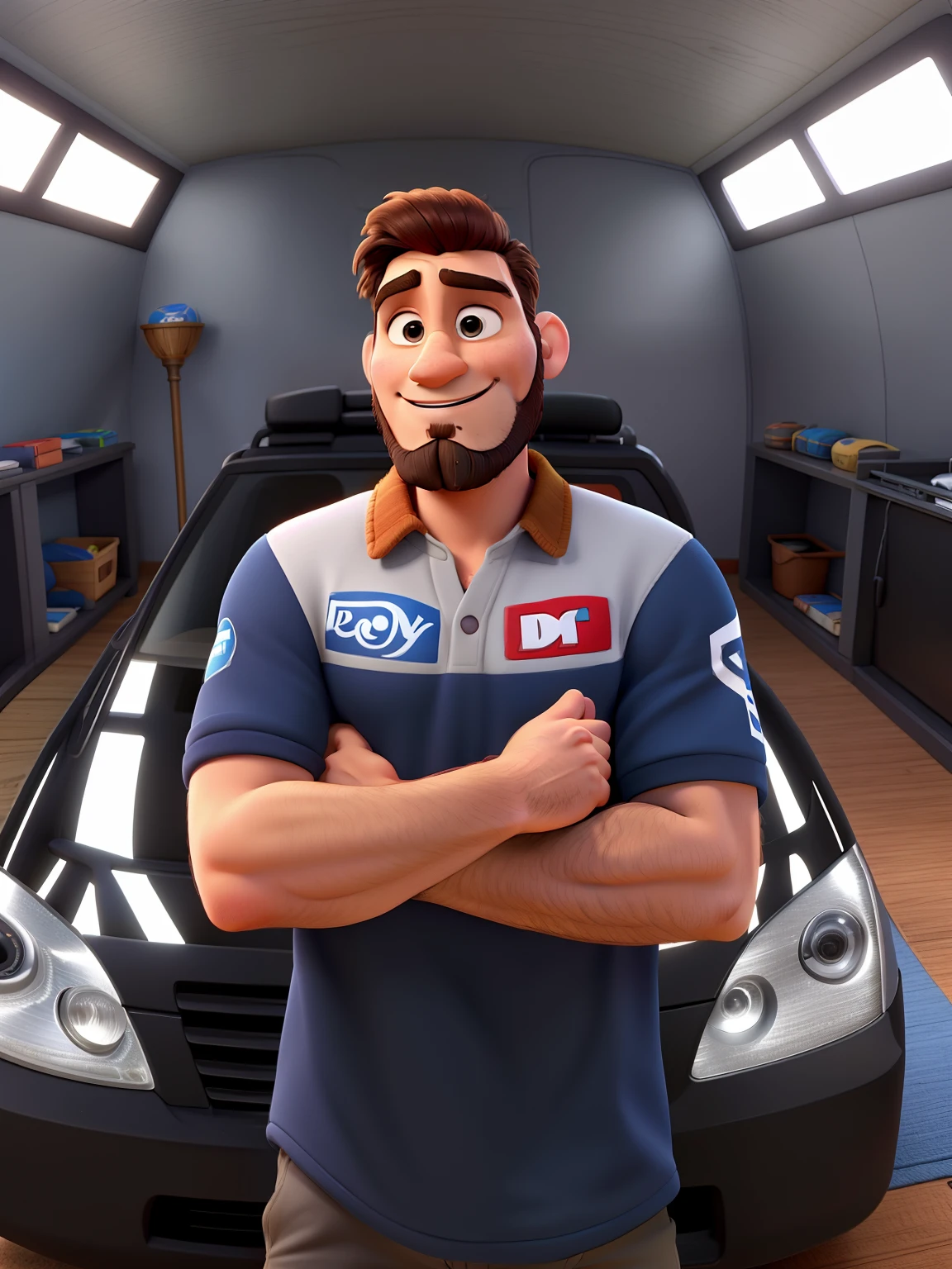 Um homem pouca barba estilo disney pixar,alta qualidade,melhor qualidade