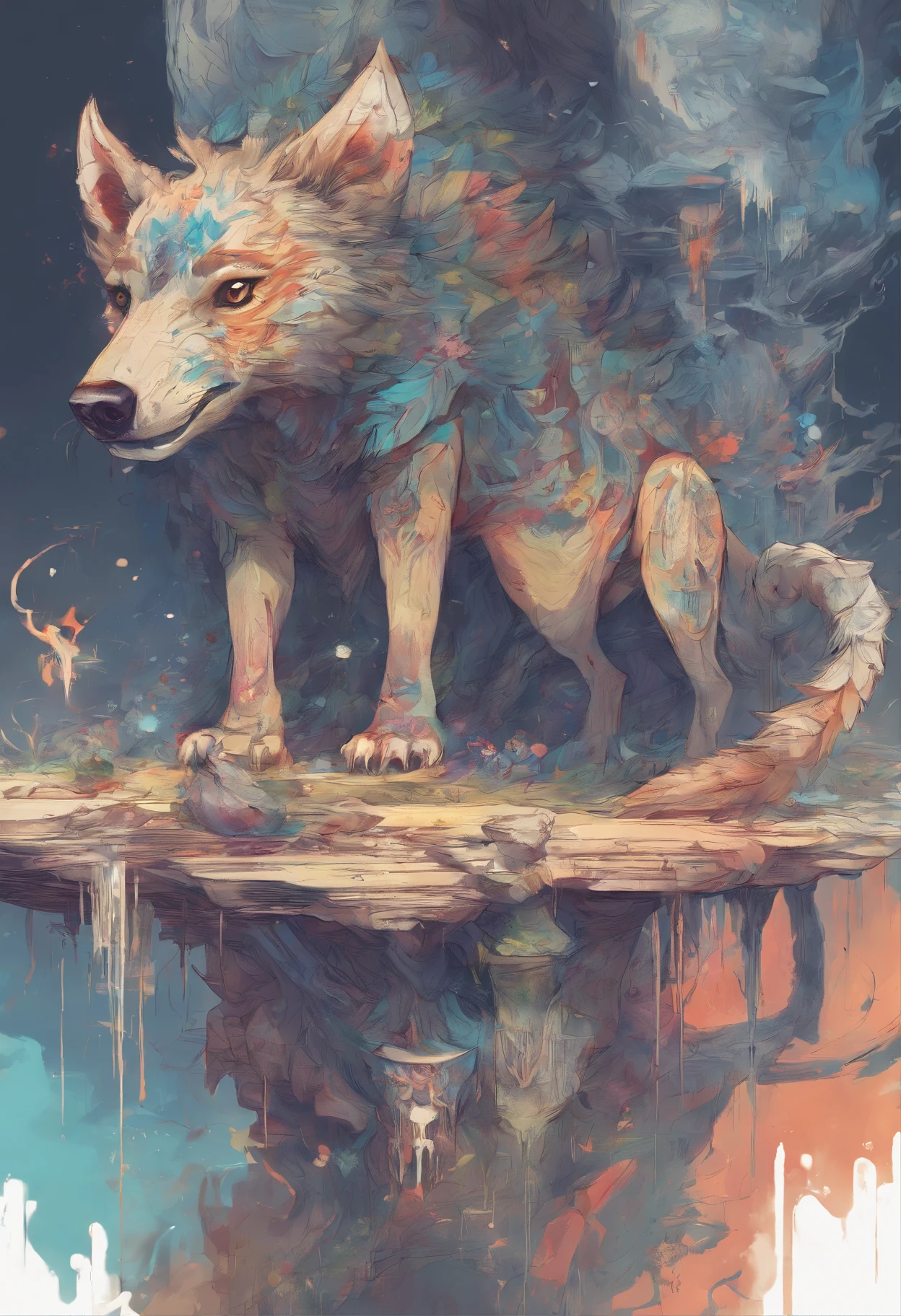 Splash art, a Hyena ((white background)), piercing eyes, epic Instagram, artstation, splash style of colorful paint, contour, hyperdetailed intricately detailed , unreal engine, fantastical, intricate detail, splash screen, complementary colors, fantasy concept art, 8k resolution, deviantart masterpiece, oil painting, heavy strokes, paint dripping, splash arts