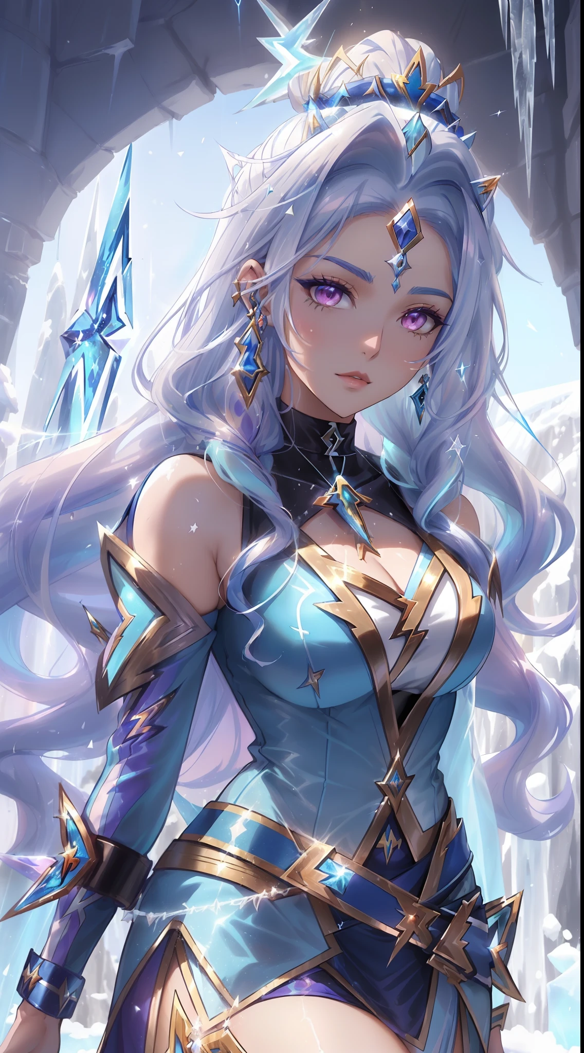 ((mejor calidad)), ((Obra maestra)), (detallado), cuerpo completo, de frente al espectador, cara perfecta, cabello morado, star guardian, pelo corto cian, heterochromia, ojos morados y cyan, sparkly ojos morados, long eyelashes, pelaje azul cian, orejas de gato azul cian, dulce sonrisa, chica magica. purple and cyan hair, longeyelashes, solid circle eyes, fake cat ears, light smile, ear blush, gradient hair, heterochromia, gradient_eyes, pupils sparkling, 8k, super detail, best quality, masterpiece, anatomically correct, high details, highres