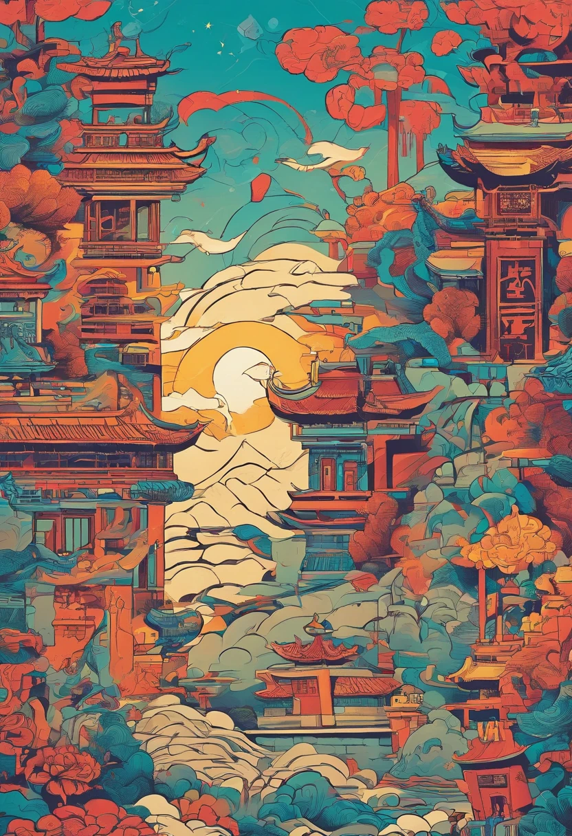 Great China Treasure Hunt,The brave chase the sun,Spot the glowing creatures of the ocean around you,Discover glowing mushrooms,The moonlight was found to be cold,Torches were raised,Back to the Horde。dunhuang,Rock painting