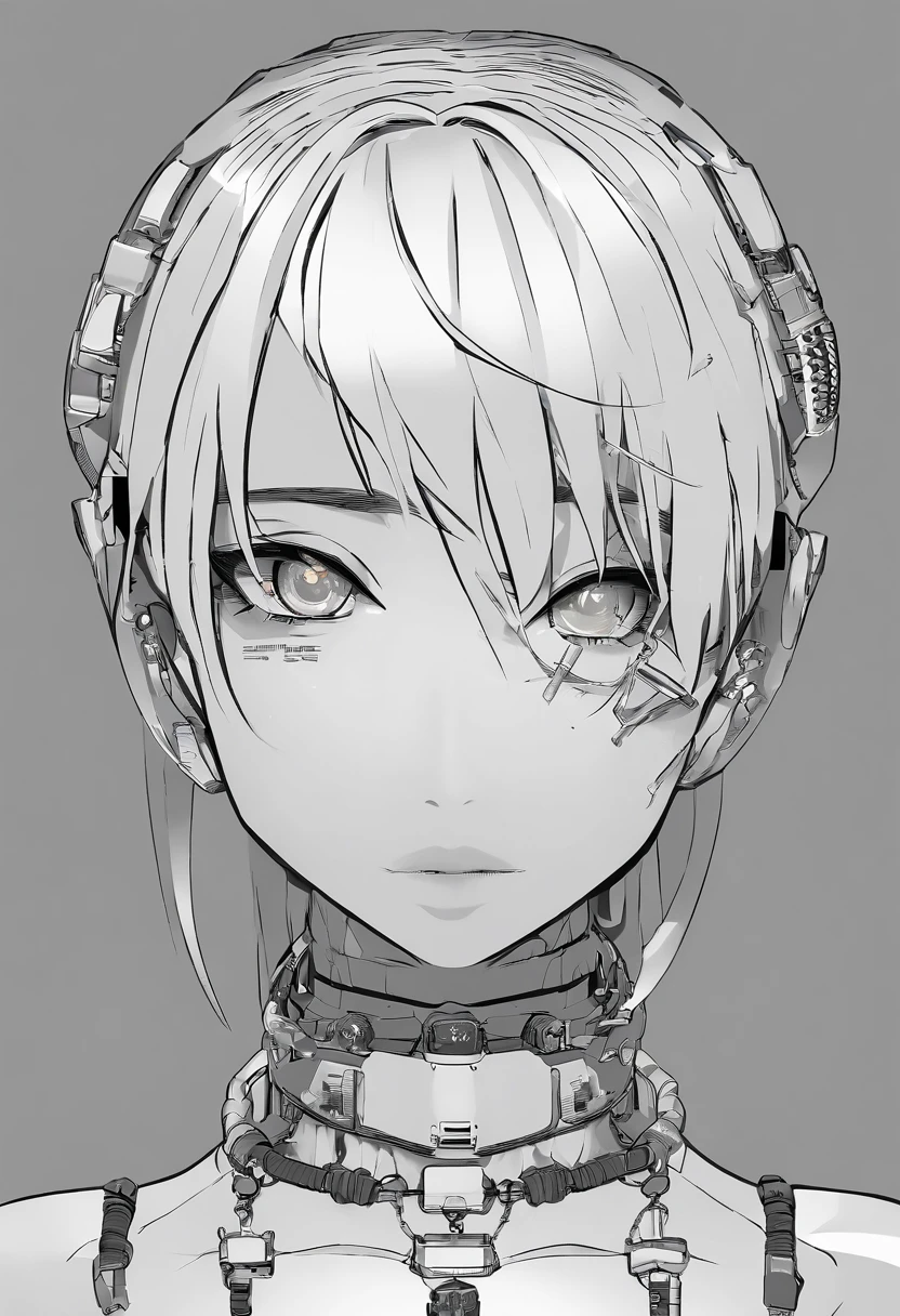 pilyeon, solo, 1girl, black nails, jewelry, short hair, looking at viewer, choker, necklace, hand on own face, piercing, white background, heart, closed mouth, grey eyes, nail polish, simple background, grey hair, ear piercing, black choker, smile, eyelashes, lips, hand on own cheek, bangs, bracelet, beads, gem, earrings, fingernails