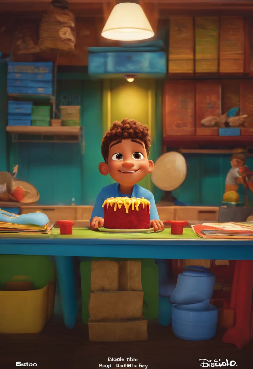 estilo filmes Pixar, Com nome Dianhos, poster, with credits: one Blonde Boy and the other Black Boy