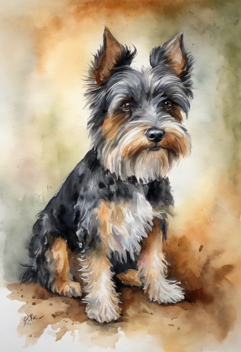 (obra-prima, melhor qualidade),1st Terrier Sitting Waiting for His Master to Come