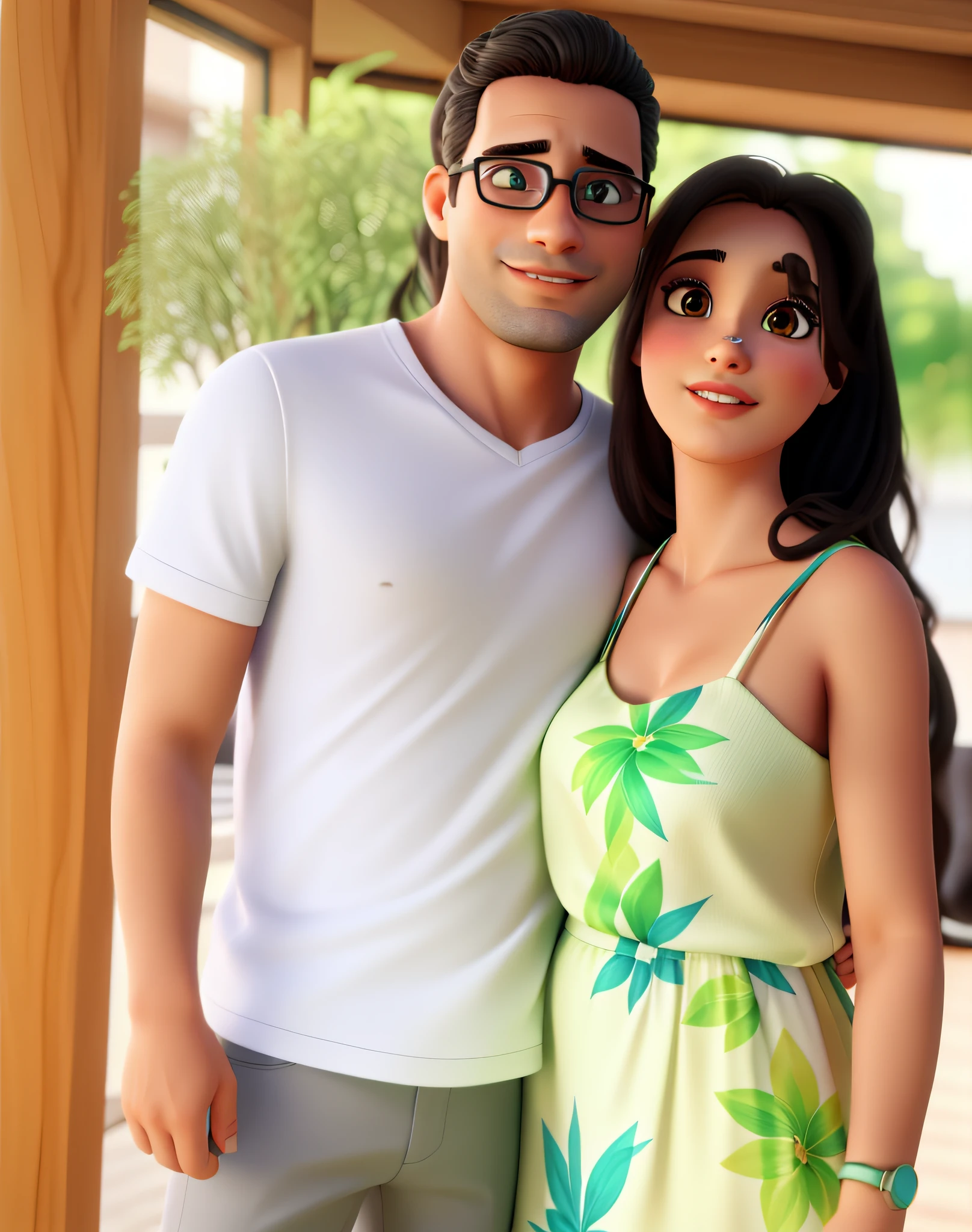 ultra-realistic, 4k, foto profissional,um casal em boa qualidade sem defeitos nos detralhes como olhos e bocas