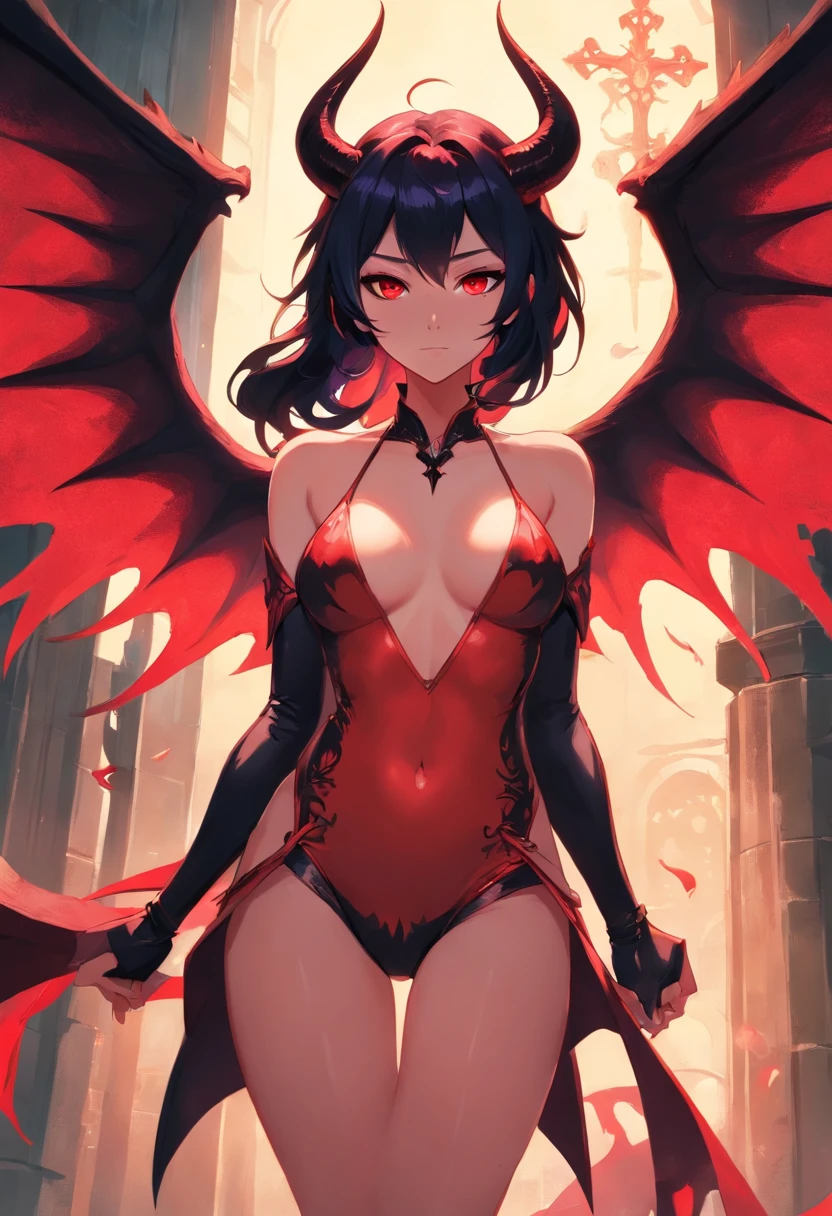 Un primer plano de una mujer con un lenceria negro con una tanga rojo, dark fantasy style art, Diablo 4 Lilith, Diablo 4 Queen, dark fantasy art, gothic fantasy art, epic fantasy art style, Yennefer, Guerrera vampiro, Epic Fantasy Art Style HD, pintado en el estilo arcano, succubus | medieval, Hermosa y elegante reina demonio serana, nude, lust, gonzo