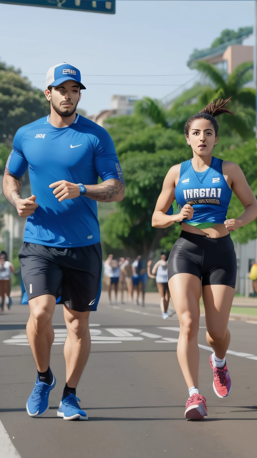 CASAL JOVEM LINDOS MAGROS PRATICANDO CORRIDA