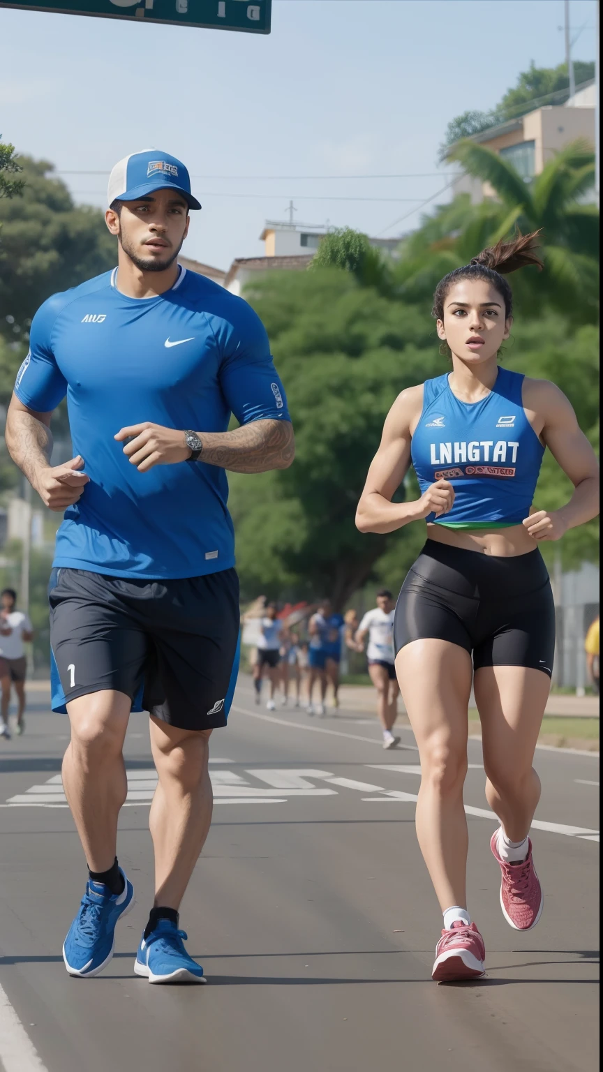 CASAL JOVEM LINDOS MAGROS PRATICANDO CORRIDA
