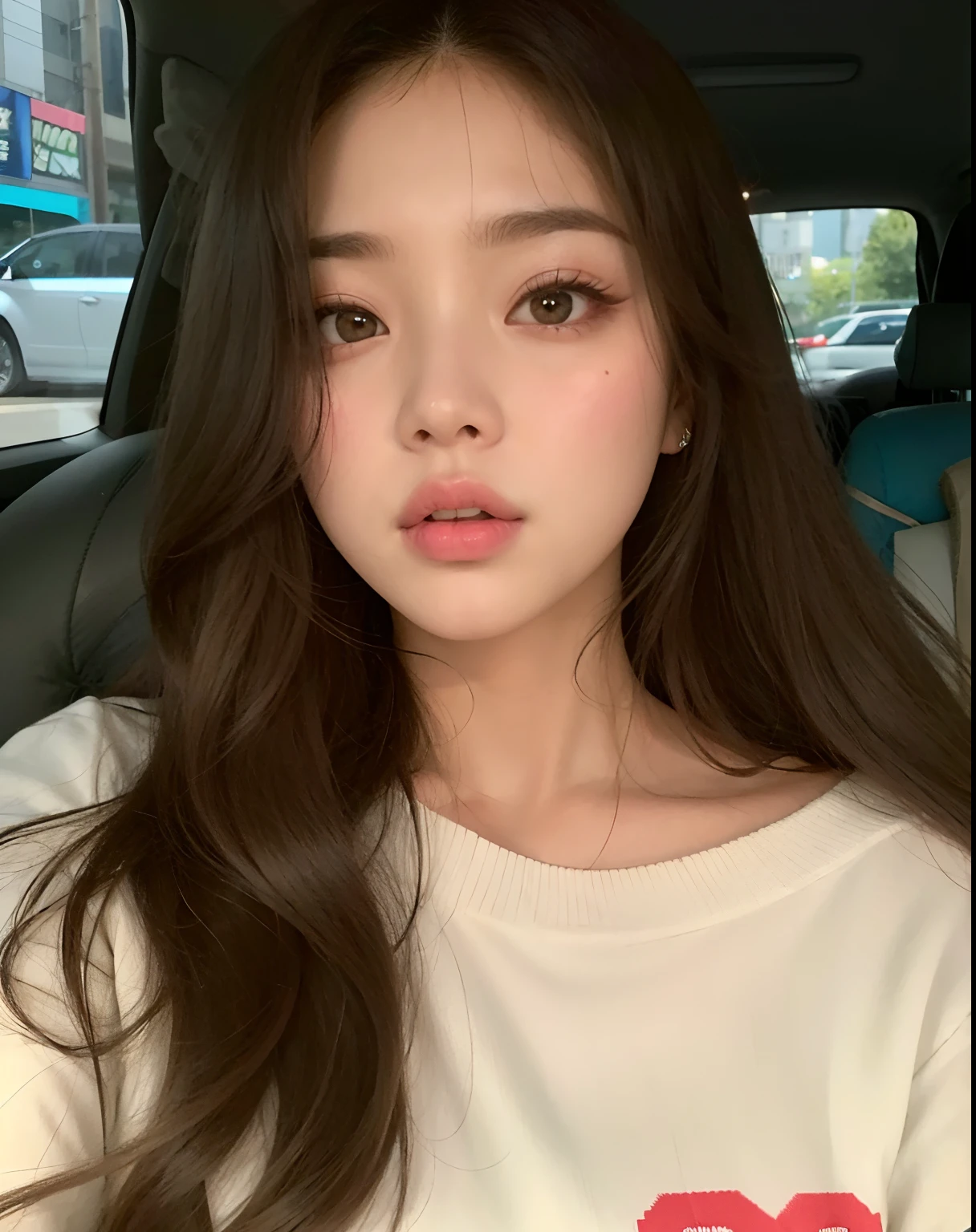 mulher arafed com longos cabelos castanhos sentada em um carro, jennie blackpink, Jaeyeon Nam, Heonhwa Choe, young adorable korean face, Ulzzang, Parque Ji-min, Lee Ji - Eun, Lee Ji-eun, jossi do blackpink, Jinyoung Canela, Parque Roseanne do Blackpink, wan adorable korean face, linda mulher coreana jovem, menina coreana