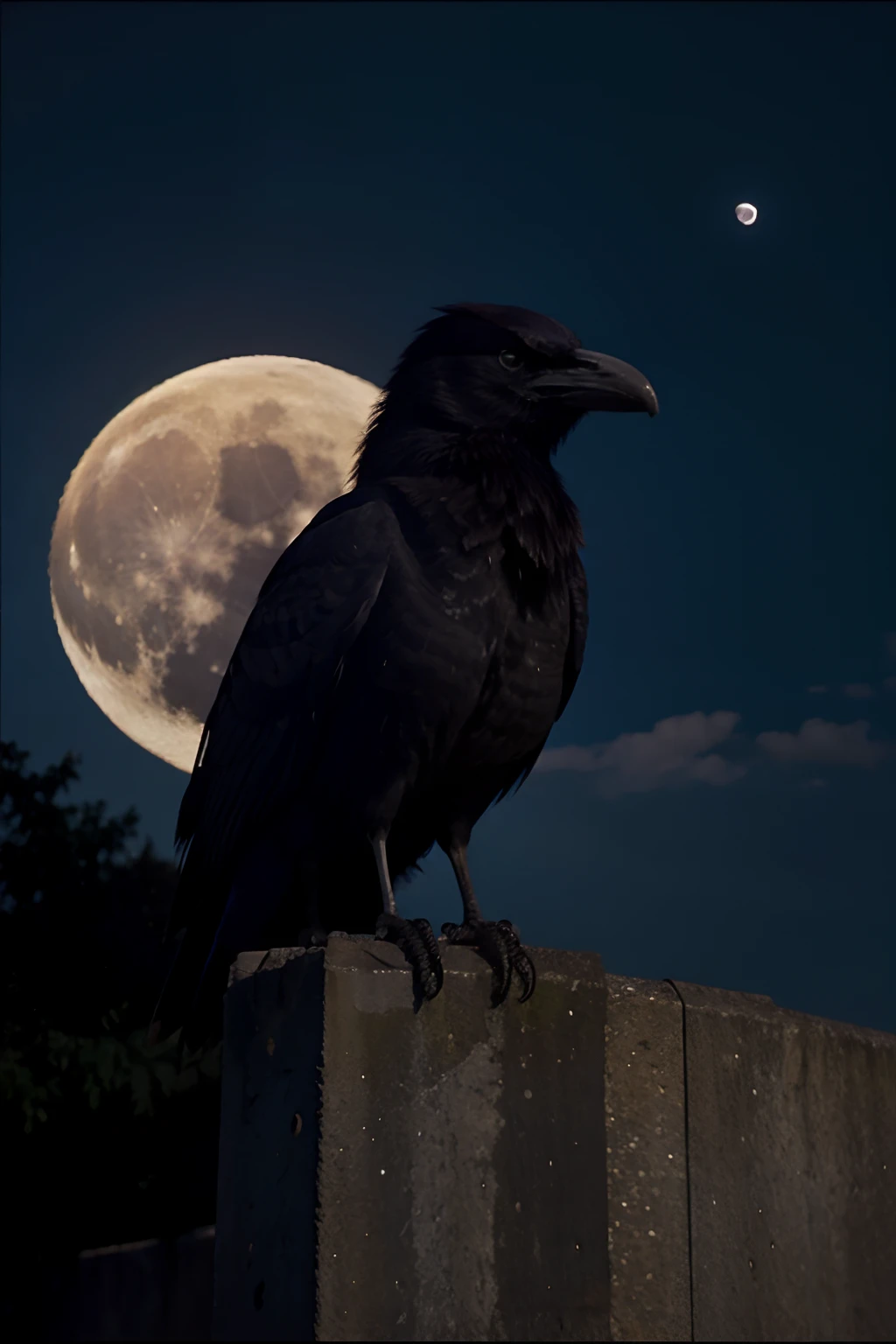 moon full and crow