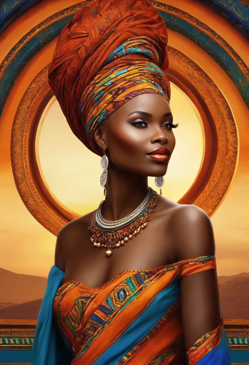 A high-quality image of a beautiful African woman