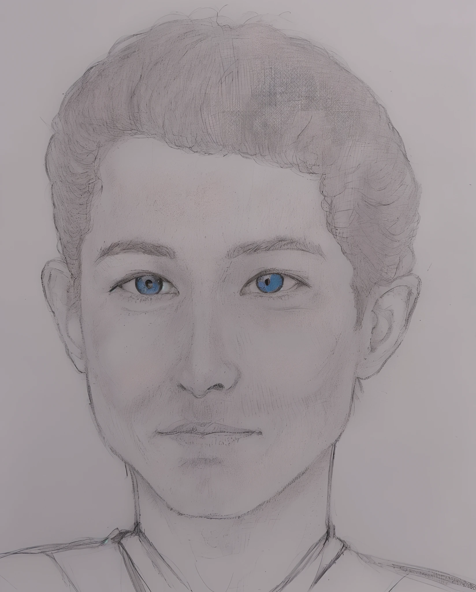 Japan male in his 30s、Hair is a natural perm、darken the skin tone of the face,,,,,,,,,,,、Do not change the contours of the face in the original image、Clarify facial expressions。Open your eyelids wide and smile。Bulging eyes、Narrowing of the contours of the cheekbones。The human