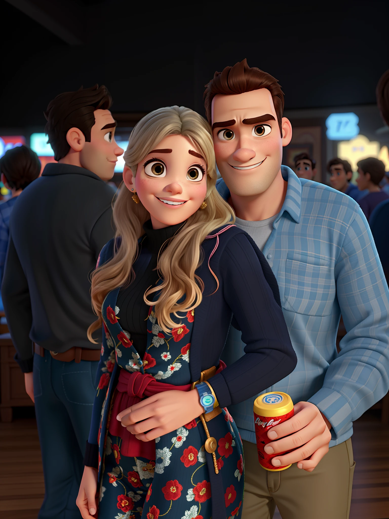 Mulher e homem estilo Disney pixar ,alta qualidade,melhor qualidade