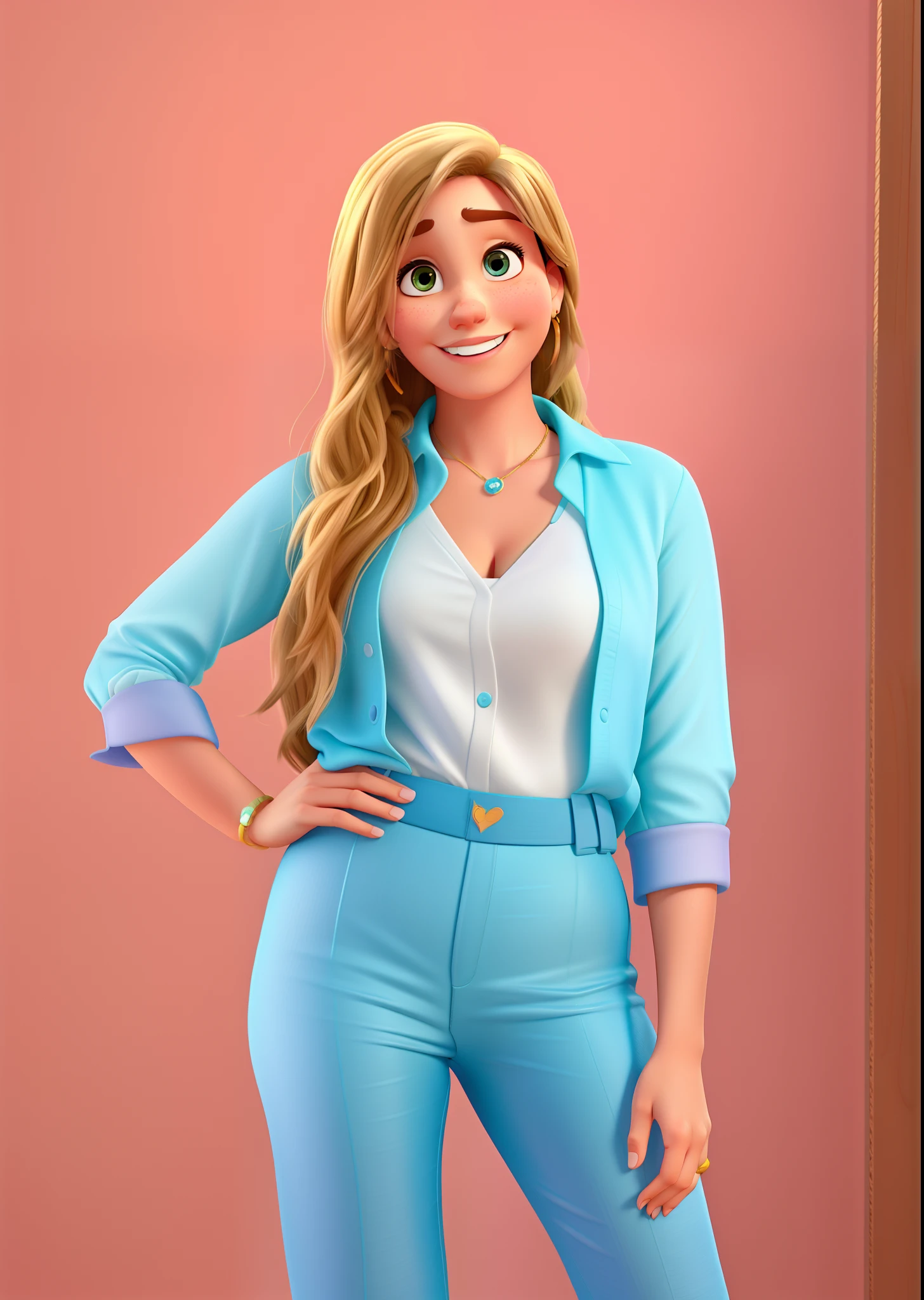 Uma mulher estilo disney pixar, alta qualidade, melhor qualidade 3d