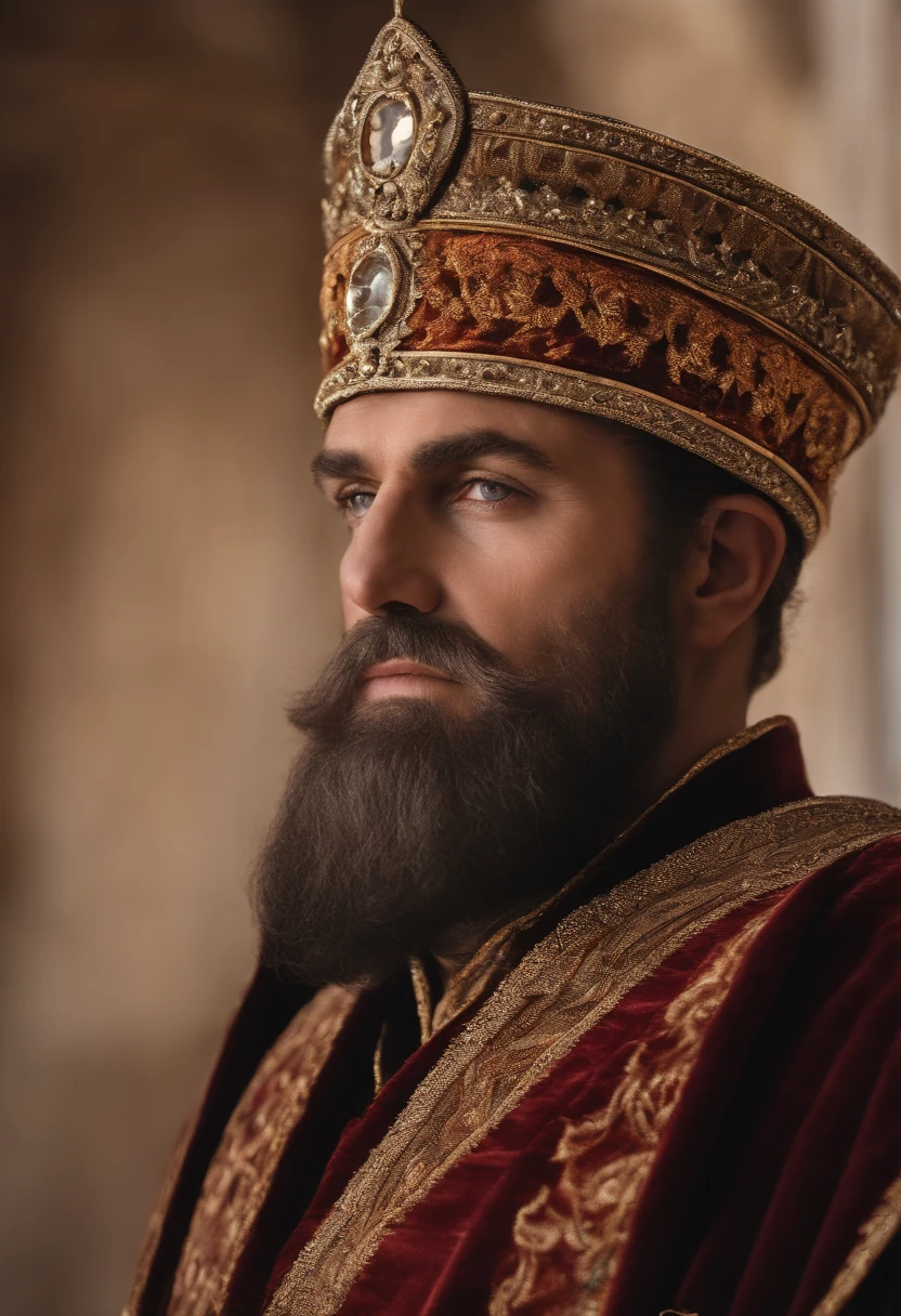 face forward 180º, eyes and face forward 180º, old medieval king, portrait of old medieval king, portrait of an old medieval king, crusader kings 3, portrait of a king looking forward, portrait of the emperor of humanity, majesty in noble clothes, granting him a noble title