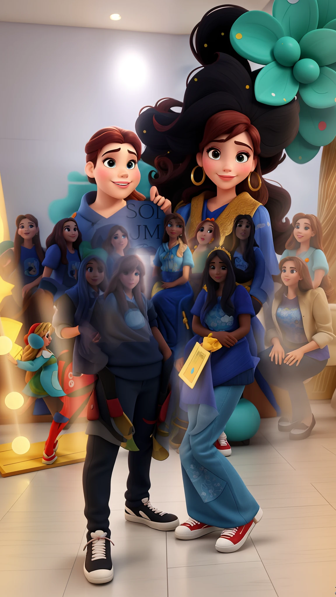 Mulheres estilo Disney Pixer alta qualidade