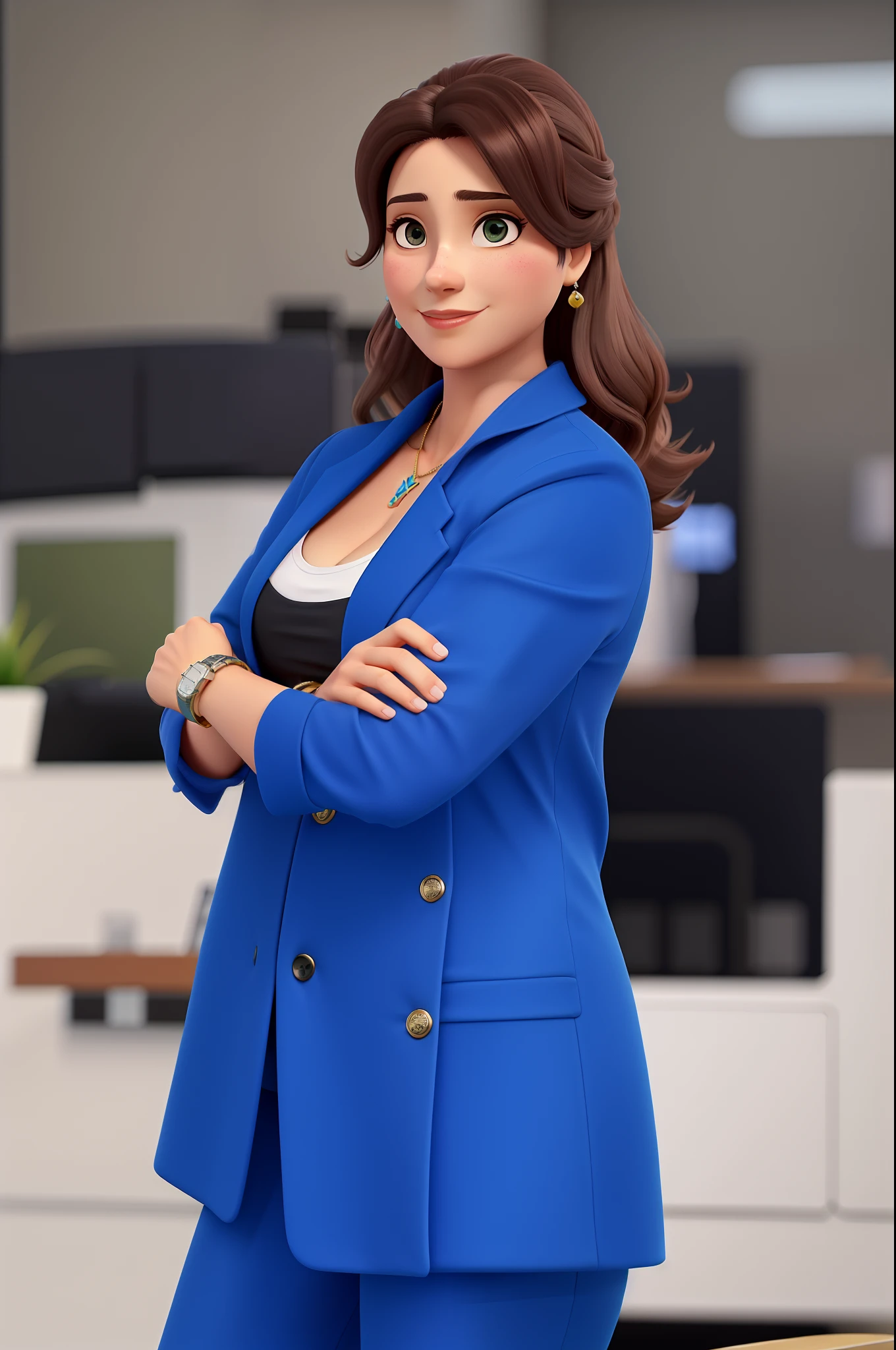 Uma bela mulher no estilo executiva com extrema qualidade de imagem com em