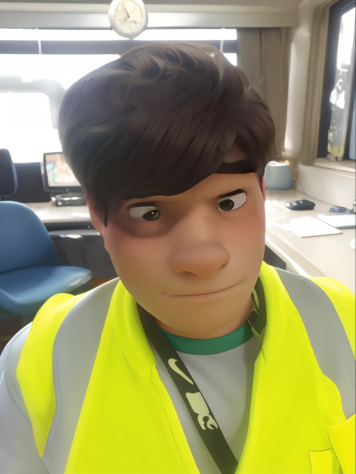 A Disney pixar style, young man with sad face, best quality, high quality