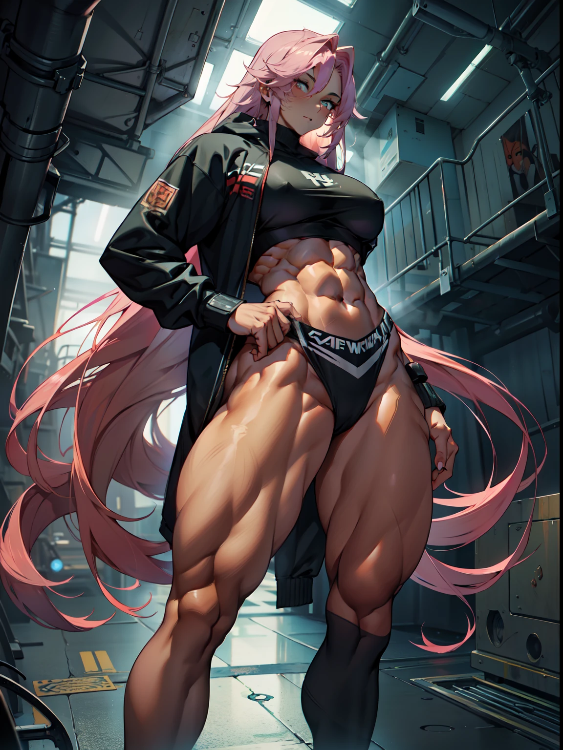 Extremely long hair Perfect ??????? 1 tall girl with curves only ((muscular)) sudadera con capucha leggings cuerpo tonificado, ((sthe highest qualit)) muy detallado, calidad 8k resolution