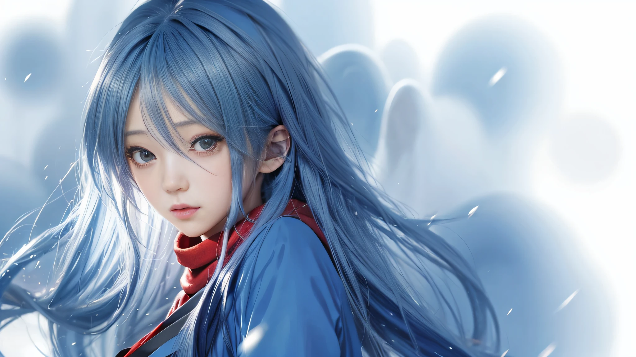 animemanga girl,Long blue hair and a red scarf, Beautiful anime girl, anime visual of a cute girl, Beautiful anime style, anime girl desktop background, Anime girl, attractive anime girls, pretty anime girl, An anime girl, up of young anime girl, Beautiful anime woman, Cute anime girl, Anime girl with long hair, (Anime girl), Anime Pictures, In anime style