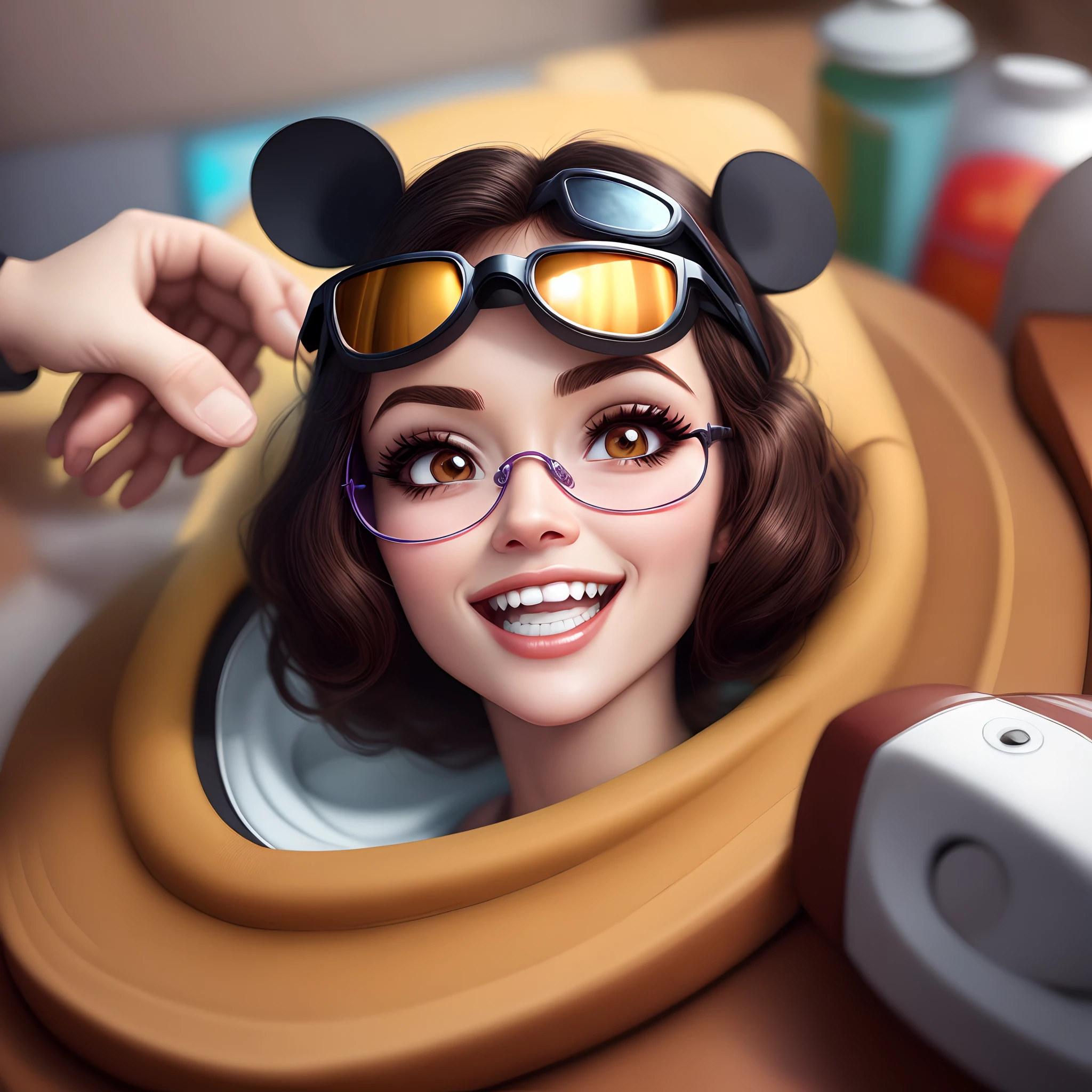 Dentista mulher disney Pixar oculos