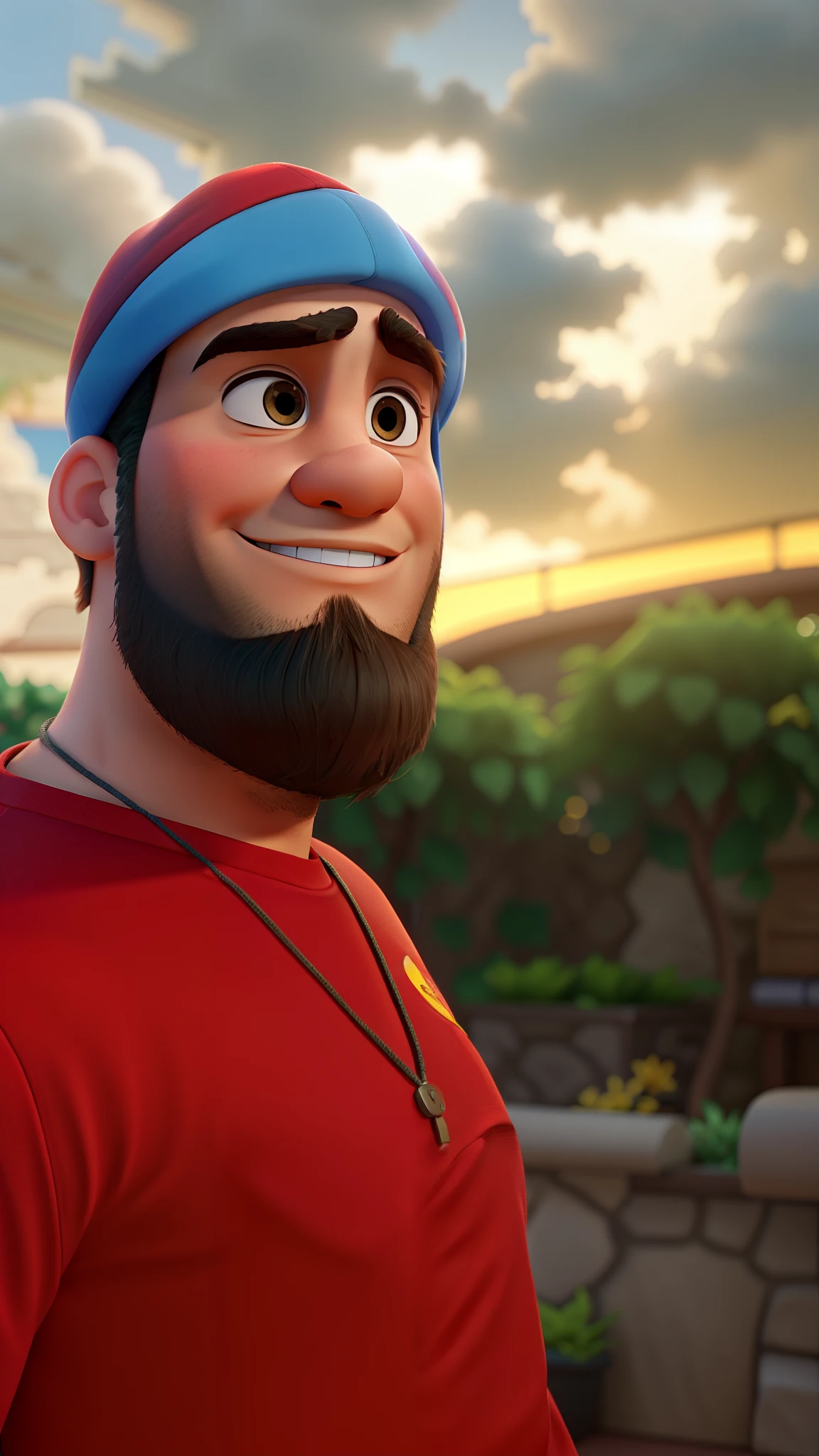 Homem estilo Disney Pixar moreno, alta qualidade, melhor qualidade